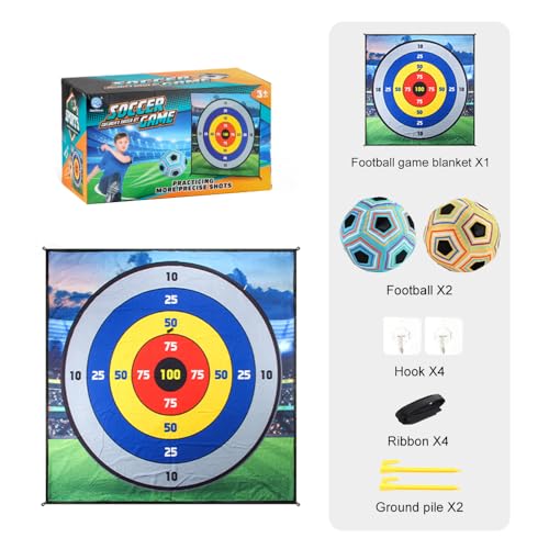 OBEST Fußball Spielset für Kinder, Fußball Spielmatte Set, 2 Stück Weich Spielzeug Sportspaß,für Garten Indoor Outdoor Spiele Kreative Geschenke