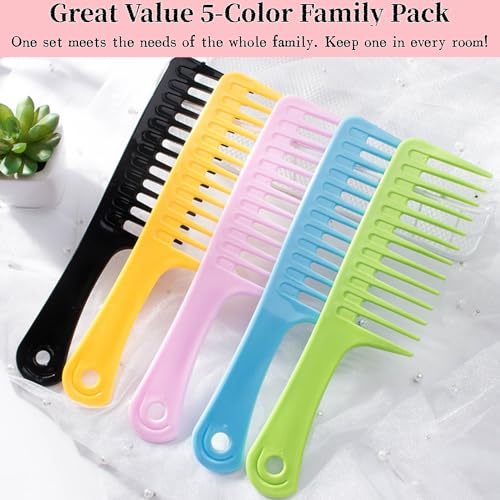 Pack de 5 Peines de Dientes Anchos para Cabello Rizado miniatura 3