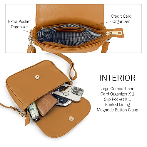 Image of EVVE Small Crossbody Bags for Women Trendy Flap Saddle Purses with Tassel Vegan leather Shoulder bag