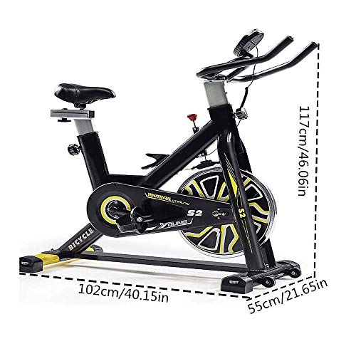 Image of Indoor Exercise Bike Stationary Cycling Home Silent Exercise Fitness Bike with Electronic Watch and Moving Wheel - for Cardio Training Fitness at Home and Studio