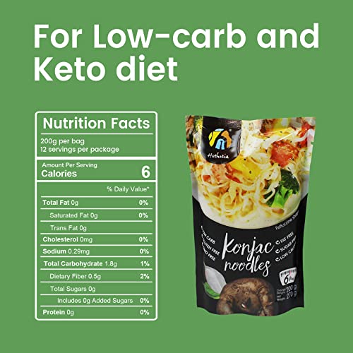 Hethstia 12-Pack Shirataki Noodle Keto Fettuccine Pasta And Konjac Noodle Diet Spaghetti Paleo-Friendly, Sugar Free, Gluten-Free, Low Calorie And Vegan #TOP2