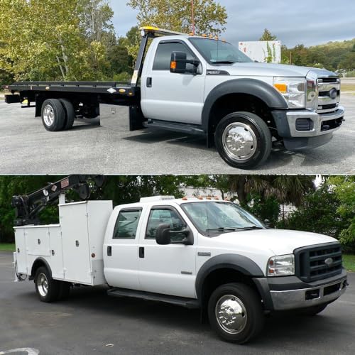 Image of 4pcs 19.5 inch 10 Lug Hubcaps Polished Stainless Steel Dually Wheel Simulators, Nice Looking and Durable Bolt On Wheel Cover, with Full Kit Tools Compatible with 2005-2025 Ford F-450 F-550