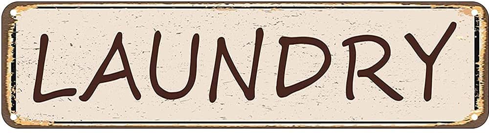 Laundry Retro Tin Signs Aluminum Metal Sign for Kitchen Home Garden Wall Bar Cafe Decor 4x16 Inch