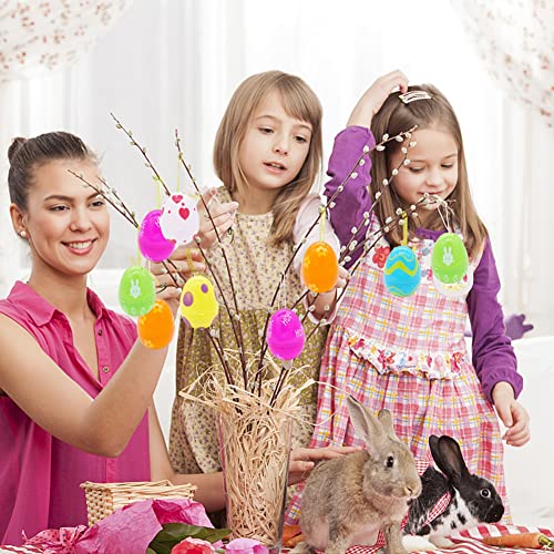 PLNVNVP 24pcs Easter Eggs, Ostereier Deko, Bunte Ostereier aus Kunststoff Eier Befüllen, Zuhause, Schule, Büro, Party, Osterdekoration
