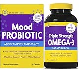 InnovixLabs Mood Probiotic & Triple Omega Bundle Mood Probiotic (60 Capsules) Triple Strength Omega-3 Fish Oil (200 Softgel). Supports Brain, Joints and Immune Health*