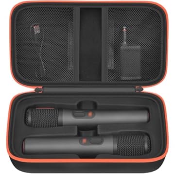 Boobowl Capa para microfone Bluetooth sem fio compatível com microfone JBL PartyBox sem fio – 2 microfones digitais, caixa de microfone portátil sem fio para bateria recarregável, receptores,