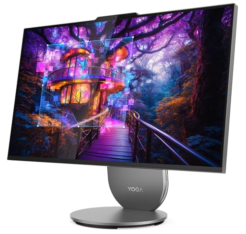 Image of Lenovo Yoga AIO All-in-One with Intel Core Ultra 5 125H Processor, 27 inch 2560x1440 QHD Touchscreen 4 Side Narrow Bezel Display, 16GB LPDDR5X-7467MT RAM, 512GB of SSD, 5MP IR /RGB Camera, and Win 11 Home