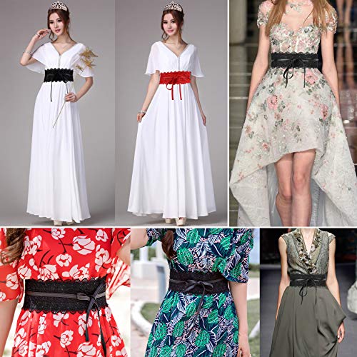 Lovful Womens Lace Waist Belt Wrap Around Self Tie Obi Cinch Boho Dress Belt,Beige Stlye 2,One Size #TOP5