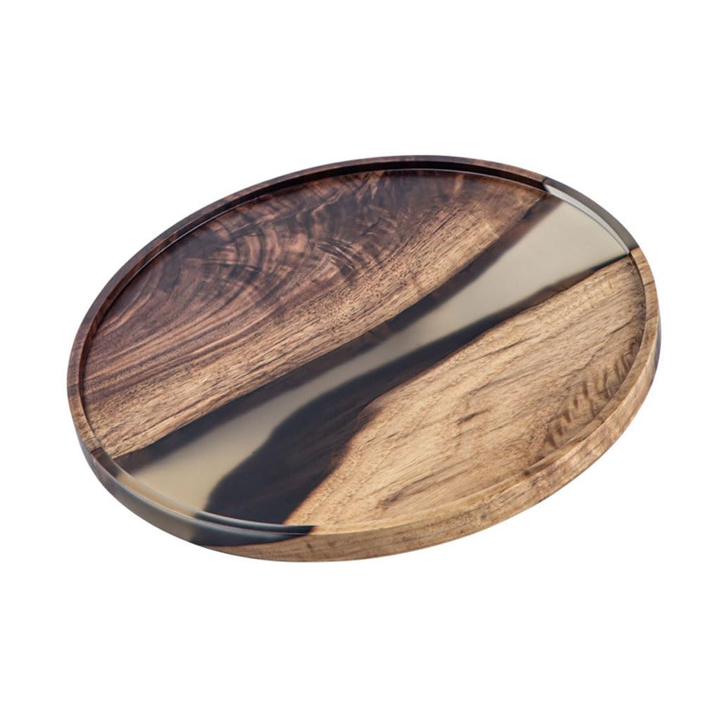 Plateau À Thé Petit plateau à thé en résine 29x1.8cm, Table à thé domestique, plateau créatif peint for thé sec Plateau À Thé Gongfu