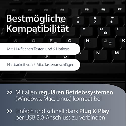 Clavier PC avec port USB MediaRange résistant aux éclaboussures et réglable