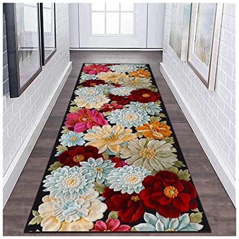 HLLING Long 3D Hallway Carpet Runner Width 50cm/60cm/70cm/80cm/90cm /100cm Anti-slip Entrance Narrow Hall Runner Rug Durable (Color : A, Size : 50x230cm) Cover