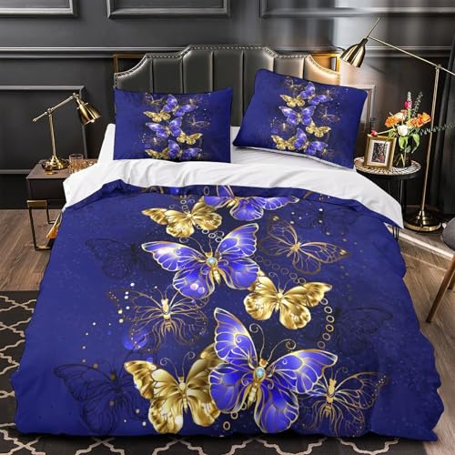 Parure de lit papillon 140x200 housse de couette enfant garçon ado microfibre douce 3D - 2