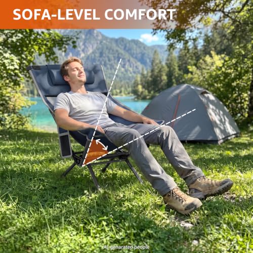 Silla Plegable Mecedora Portátil para Camping para Adultos - HAAGEEP Outdoor Comfort Camping Chair miniatura 2