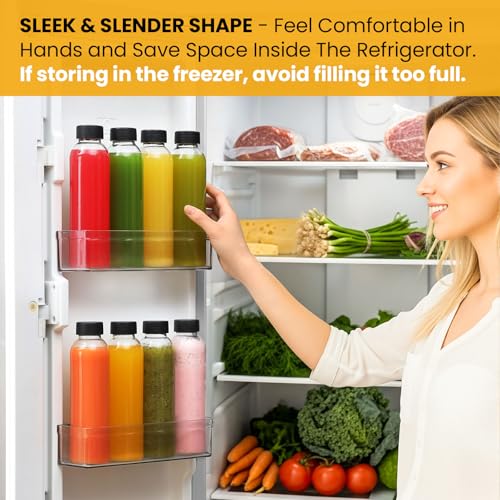 [UPGRADED LID] 8 Pack 18 oz Glass Juice Bottles with 8 Airtight Lids &2 Straw Hole Lids &2 Straws, Reusable Drinking Jar, Clear Water Bottles for Juicing, Smoothies, Refrigerator & Travel - BPA Free by Snuvid - Image 7