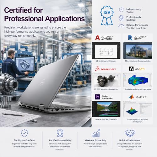 Image of Dell Precision 7680 Laptop, NVIDIA RTX 2000 Ada 8GB, i9-13950HX, 64GB DDR5 | 16 inch FHD+ Mobile Workstation, 2TB SSD, Intel 24-Core > Ultra 9 285H, Dell Pro Max, Engineer, Designer, Creator, Win 11 Pro