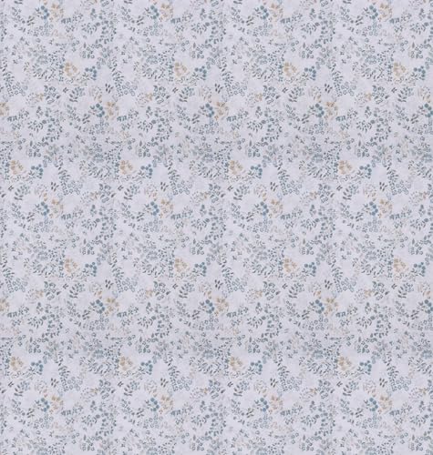 Image of LINENWALAS Cotton Sheer Curtains for Window - Light Filtering 5 Feet Set of 2, Aesthetic Cafe Curtain Floral Printed Drapes with Grommet Hanging - (L 5FT x W 4.5FT, Skylet Breeze)