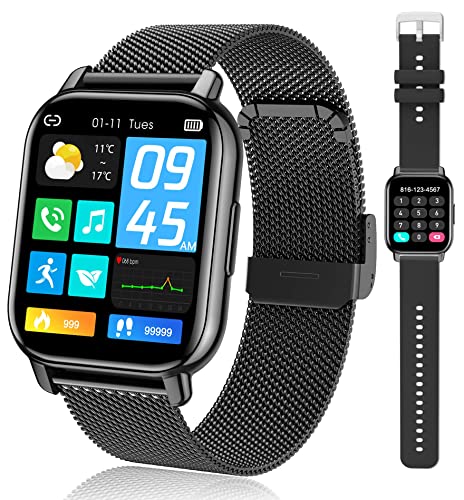 Smart Watch with Call Answer/Dial, 46mm Big Face Smartwatch for Android & iPhones Compatible, Fitness Tracker w/Heart Rate, Sleep Monitor, Sp02, Blood Pressure, 23 Sport Mode Watches for Women Men