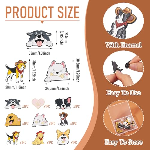 Image of Cheriswelry 9Pcs Pet Theme Enamel Pin Puppy Dog Lapel Pins Cute Animal Brooch Pins 21.5-34mm for Clothes Backpack Bags Hats Decorative Supplies