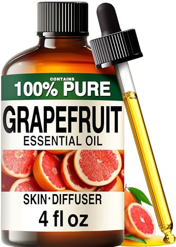 Image of 100% Pure Grapefruit Oil - 4 Fl Oz Grapefruit Essential Oil for Hair, Skin, Diffuser, Aromatherapy & DIY Soap Making Scent