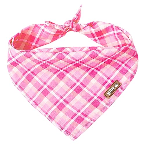 Tunkoo Dog Bandana �X�[�p�[�L���[�g �s���N �i�q�� �R�b�g�� �� �X�J�[�t - ��v�ŃX�^�C���b�V�� ���߉\ ���̎q�p �� �� �����` �q�� �J�[�`�[�t�AS
