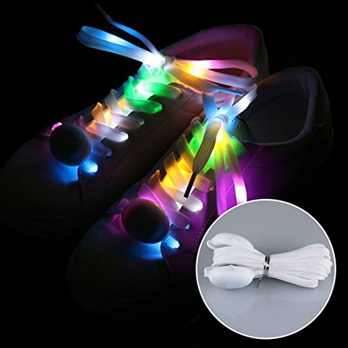 Cordones parpadeantes, LED multicolor a batería, zapatos de colores intermitentes Tamaño libre Changeable 5 Colors