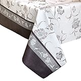 LEEVAN Heavy Duty Waterproof Spillproof Square Wipe Clean Home Decoration Table Cover Tablecloth (54'' x 54''-140x140 cm, Vintage Floral)