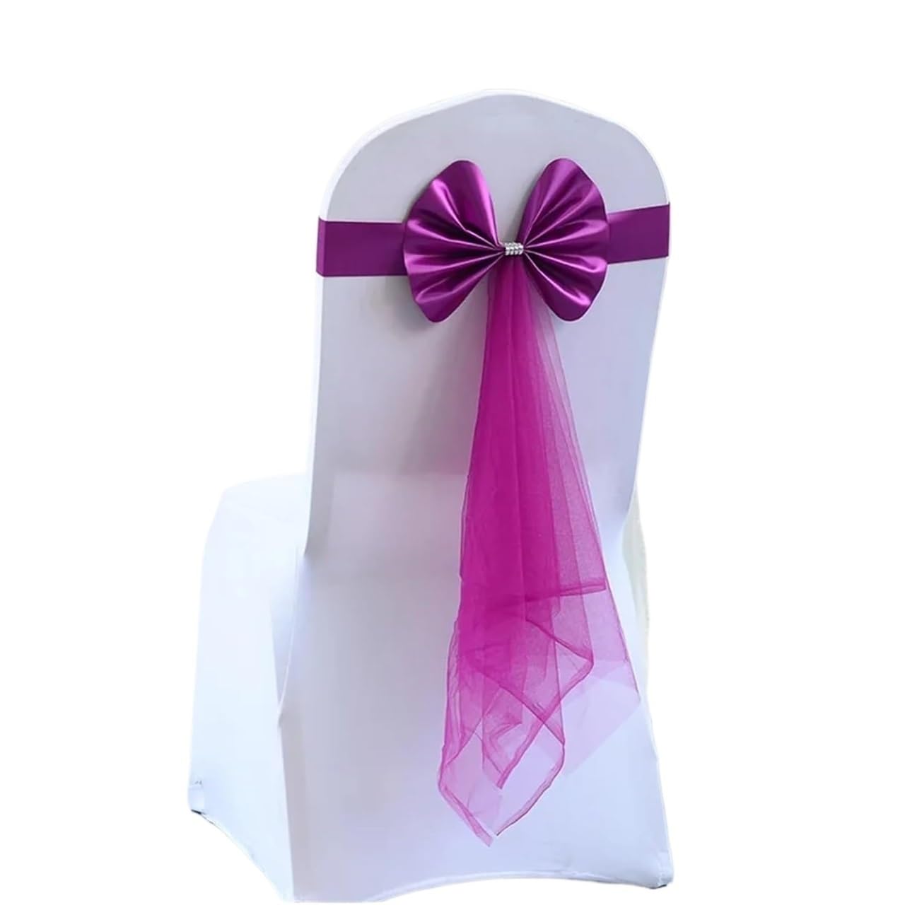 Dekoracje ślubne Wstążki na krzesła, 20 sztuk wielokolorowych szarf na krzesła ślubne do dekoracji ceremonii(Pink)