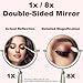Deco Brothers Vanity Mirror with Stand 5.65-Inch Double Sided, 8X Magnification, Nickel