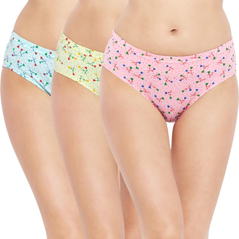 bodycare Deluxe Inner Elastic Brief for Women | Printed Cotton Underwear | Soft Breathable Fabric | Comfortable Stretch Fit | Pack of 3 Prints Eaship-PO3-3600-D-picture-29