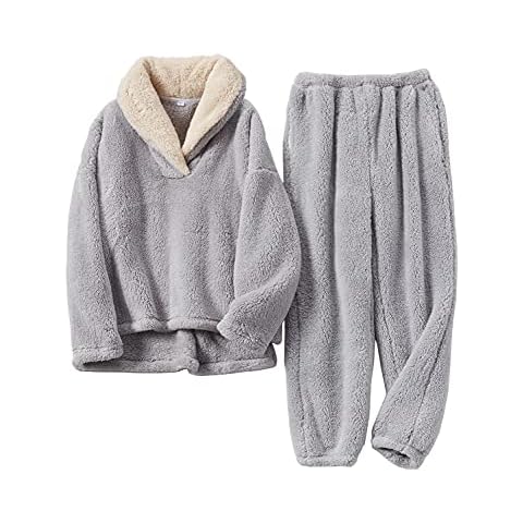 ZAPZEAL Women's Pyjama Sets Ladies Loungewear Pyjamas for Women Comfy Warm Soft Womans Lounge Wear Pjs Sets Nightwear Fluffy Fleece Womens Soft Pajamas,Grey M Cover