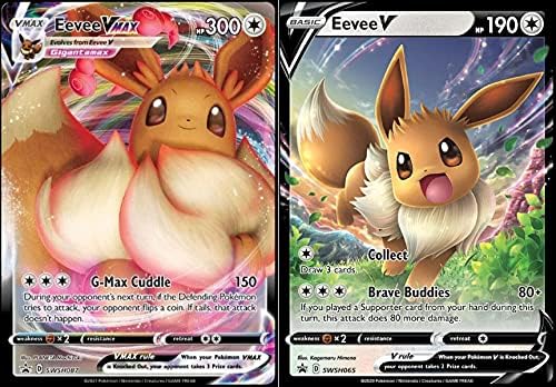 Pokémon Eevee Vmax & V - Black Star Promo - Card Lot - SWSH065 / SWSH087 - Holo Rare