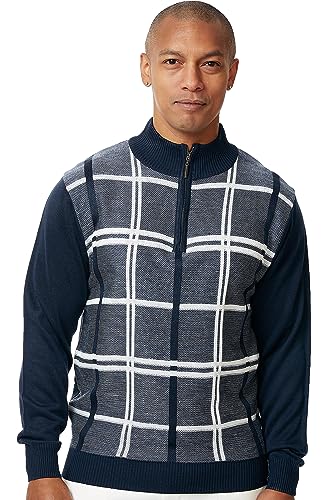 STACY ADAMS Men's Sweater, Double Windowpane Design