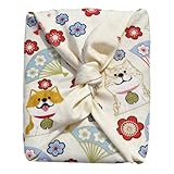 seimeinoki 風呂敷 ふろしき 80×80cm 桜 犬 扇子 和柄 大判 綿 おしゃれ 和風 かわいい お弁当包み 瓶包み ラッピング ギフト包み 着物お稽古バッグ クロス ピクニック お花見用