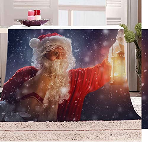 Couverture flanelle Père Noël plaid lit canapé microfibre 150x200 - 4