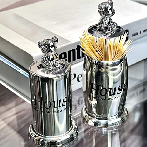 Porte-cure-dents en argent chic idée cadeau art de la table conteneur inox - 6