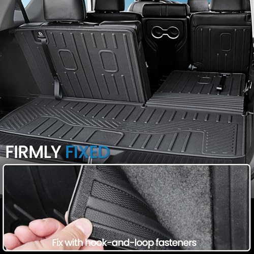 Image of Floor Mats Set for 2026 2025 2024 2023 Honda Pilot, All Weather TPE Cargo Mat Cargo Liner with 3nd Row mats, Durable Car Mat Trunk Mat with Backrest Mat & Door Sill Protectors Accessories