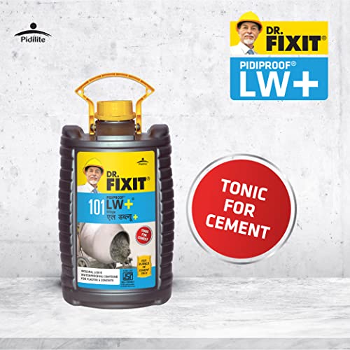 Image of DR. FIXIT PIDIPROOF LW+, 5 litre, Cement Tonic, Integral Liquid Waterproofing Compound for Concrete and Plaster, Reduces Shrinkage Crack Development(200ml for 1 Cement Bag)