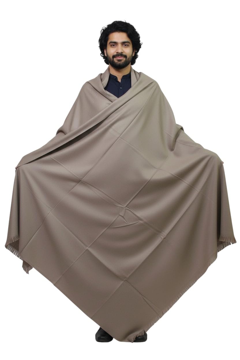KAVIM Grey Wool Solid Men's Shawl KA-SWL-27-picture-24