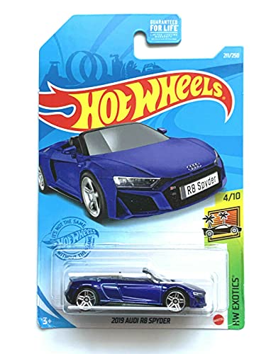 Diecast Hotwheels 2019 R8 Spyder, Hw Exotics 4/10 [Blue] 211/250 #TOP5