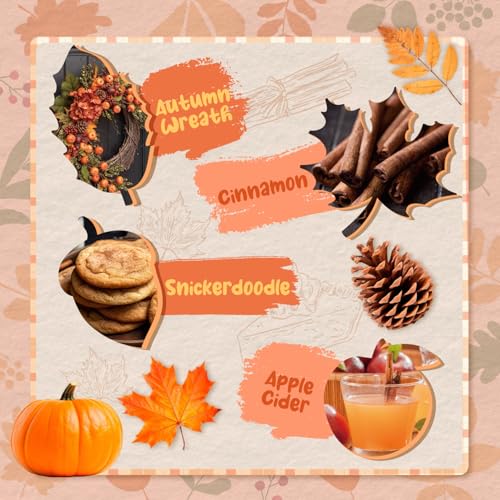 Miniatura 4 de Cera Perfumada De Otoño Derretida, 100 Cubos De Cera De Soja - Especias De Calabaza, Manzanas Acarameladas, Maíz Dulce, Vainilla, Sidra De Manzana, Canela, Snickerdoodle, Corona De Otoño, 8x2.6 Oz