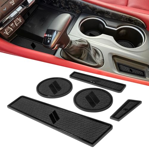 Insertos para portavasos Dodge Durango 2021-2026, silicona negra miniatura 1