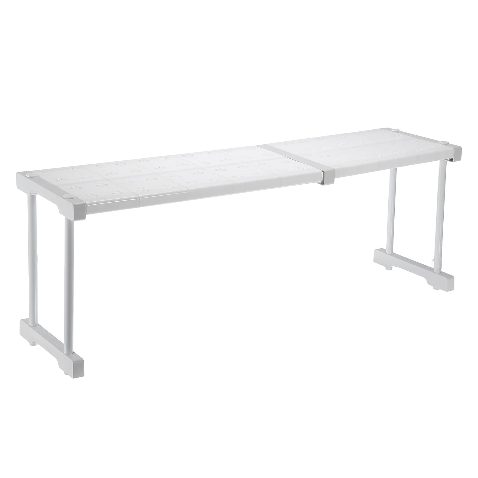 QUARKZMAN Étagère Tension Extensible pour Armoire 67cm À 88cm Organisateur De Placard Réglable 32cm x 24cm Table Motif Fleur Rangement pour Wardrobe Cupboard Cuisine Chambre