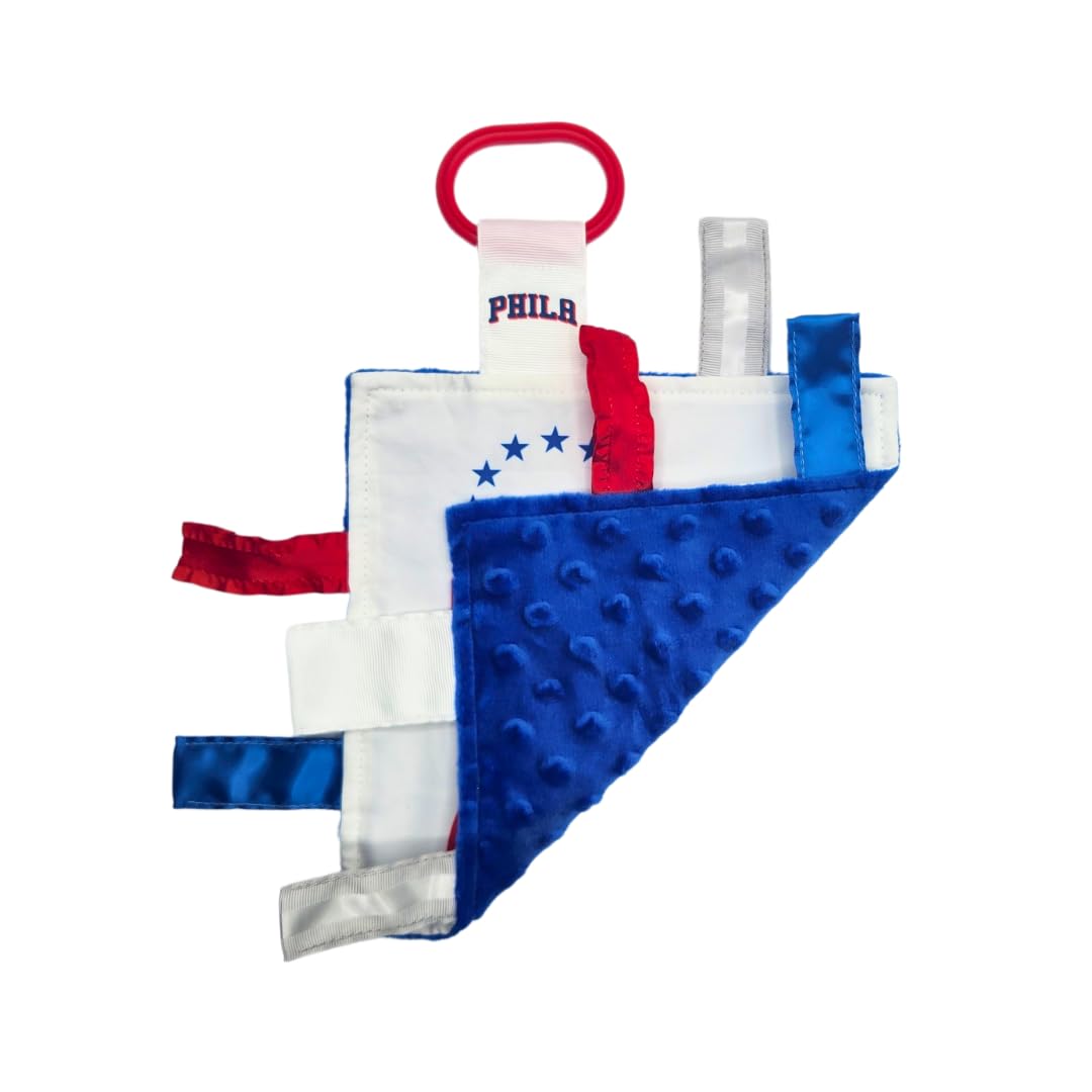 Philadelphia 76ers - Juguete de etiqueta para bebé, baloncesto de la NBA, juguetes sensoriales arrugados para bebés, suave y seguro, juguete ideal para cochecito de bebé, sin BPA 2