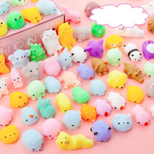 Image of Chocozone Pack of 70 Squishy Toys Squishies Animals Squeeze Toys Stress Balls Cute Birthday Party Favors Squishy Toy for Kids