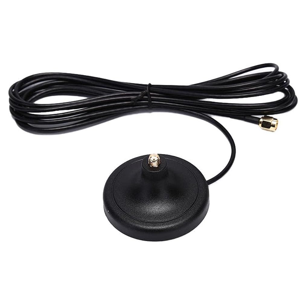 NETBOON Magnetic Base with 3 Meter RG174 Cable | SMA Male Connector | External Mounting Base for Antennas, Wireless Modules, GSM, IoT, Networking Devices