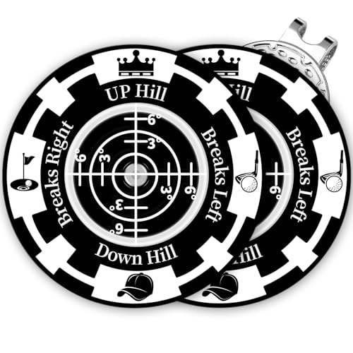 DESELL Golf Green Reader, 2 Pack Golf Ball Marker Hat