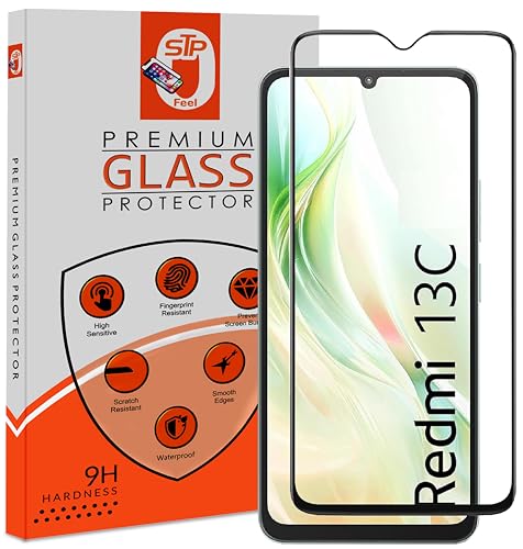 Image of Premium Tempered Glass Screen Protector Compatible For Redmi 13C / Poco C65 Cellphone (6.74 Inch,Pack Of 1)|Edge To Edge Coverage Full Protection With Installation Kit