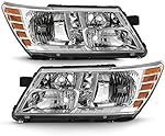 ACANII - For 2009-2018 Dodge Journey Chroem Housing Headlights Headlamps Assembly Replacement Driver & Passenger Side