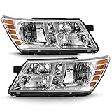 ACANII - For 2009-2020 Dodge Journey Chroem Housing Headlights Headlamps Assembly Replacement Driver & Passenger Side