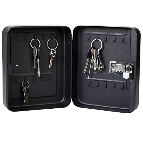 20 Key Cabinet With Combination Lock And 20 Key Tags,Key Box Safe Cabinet Wall Mount,Black #TOP4